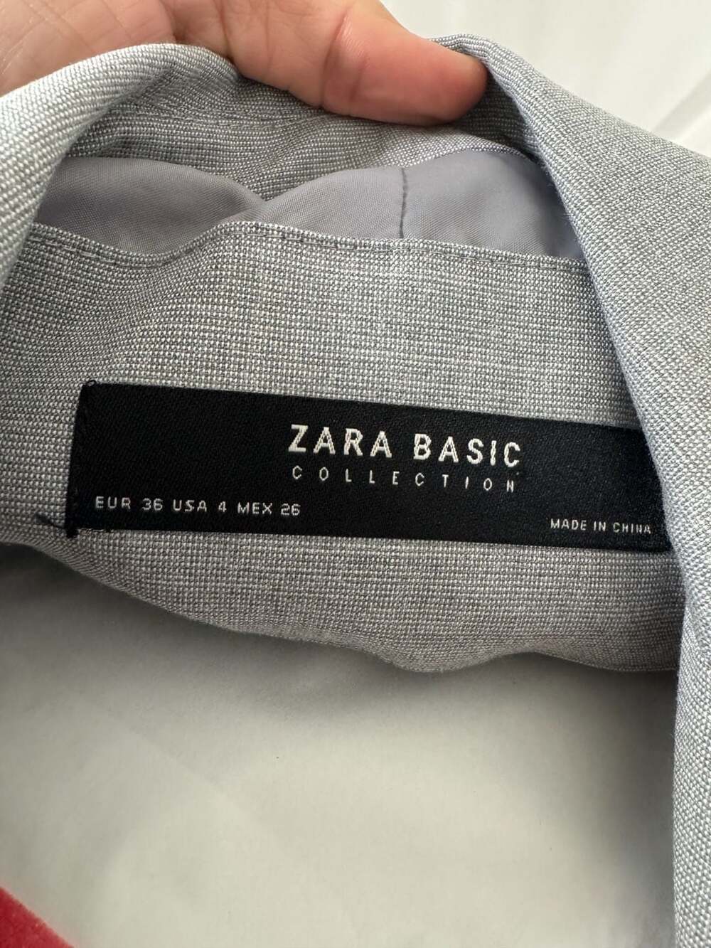 ZARA BASIC COLLECTION Grey One-Button Structured Blazer Size 4 - Picture 2 of 5